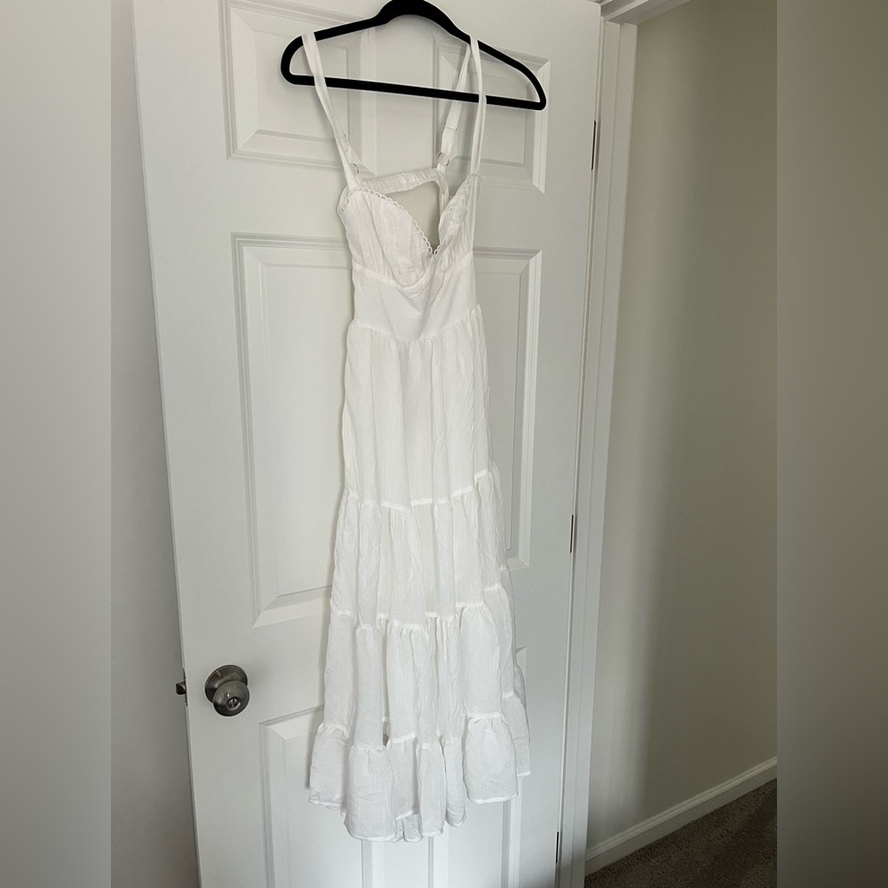 Hello Molly White Tiered Maxi Dress